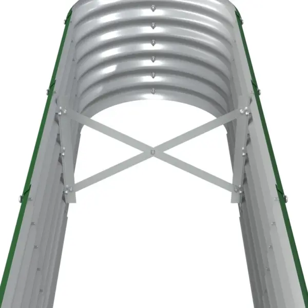 Roheline galvaniseeritud terasest aia taimelava, 260 x 40 x 36 cm, ovaalne – 5