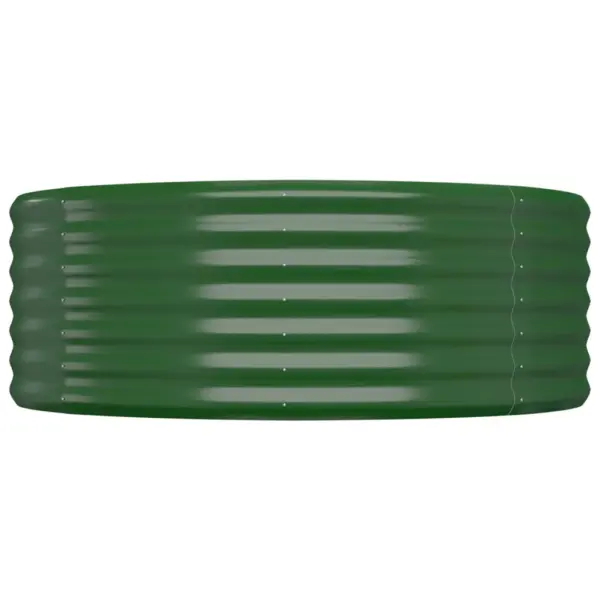 Roheline ovaalne aia taimelava galvaniseeritud terasest, 396 x 100 x 36 cm – 4