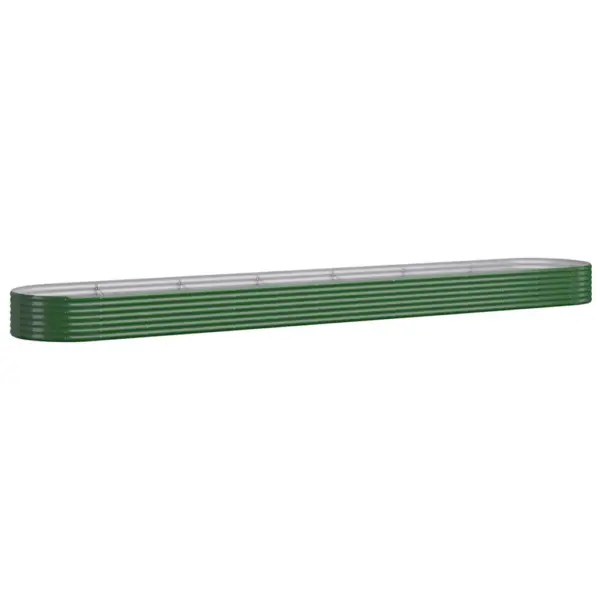 Ovaalne aia taimelava galvaniseeritud terasest, roheline, 544 x 100 x 36 cm - 2