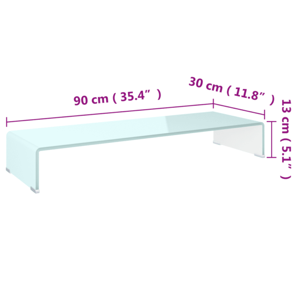 Klaasist monitori- ja telerialus, roheline, 90 x 30 x 13 cm – 6