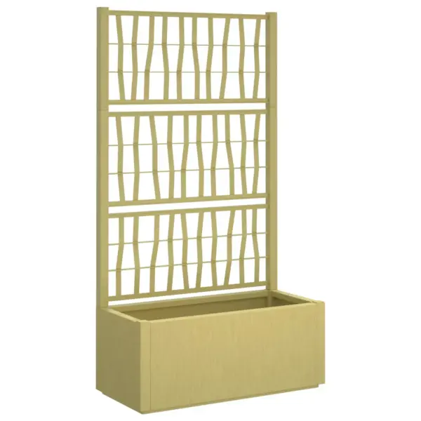 Lillekast trellisega, roheline PP, 80 x 36 x 140 cm, 80 l – 2