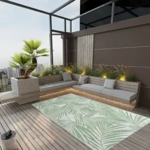 Roheline õuevaip ARAKIL jacquard mustriga, polüpropüleen, 160 x 230 cm