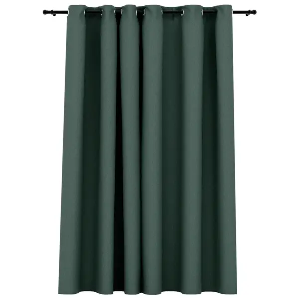 Linase välimusega pimendav rõngaskardin, roheline, 290 x 245 cm – 2