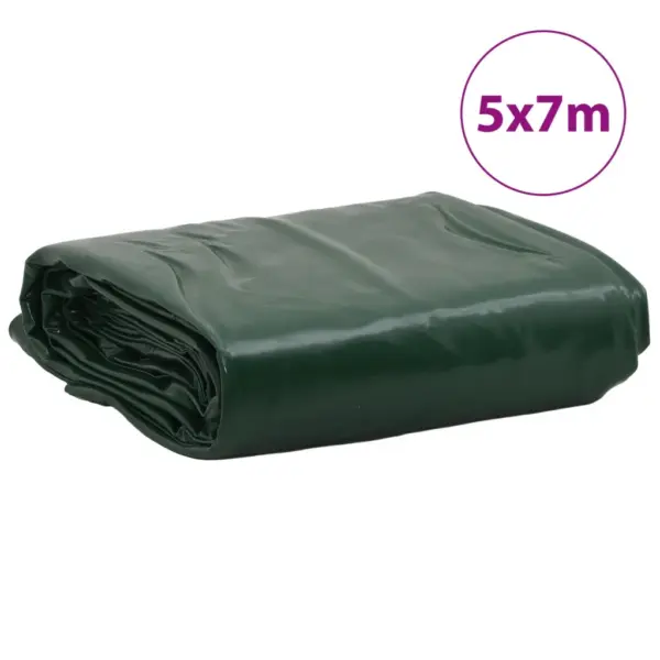 Tugev PVC-present veekindel ja rebenemiskindel, roheline, metallist aasadega, 5 x 7 m, 650 g/m² – 8