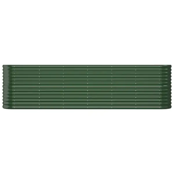 Roheline ovaalne aia taimelava galvaniseeritud terasest 260 x 40 x 68 cm – 3