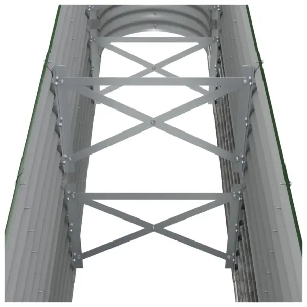 Roheline ovaalne aia taimelava galvaniseeritud terasest 260 x 40 x 68 cm – 5