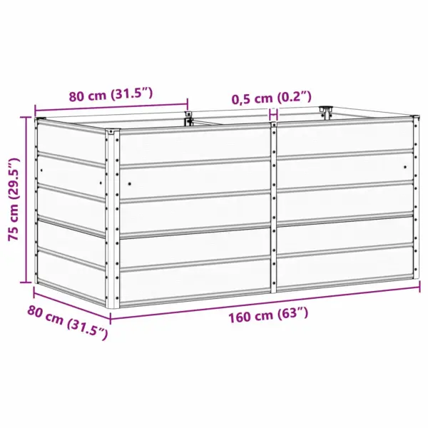 Roheline terasest taimekast aeda, 160 x 80 x 75 cm – 7