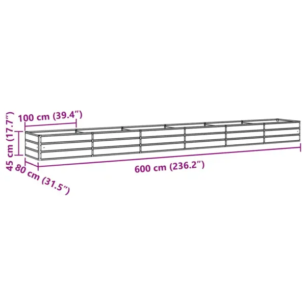 Roheline terasest taimekast, 600 x 80 x 45 cm – 6