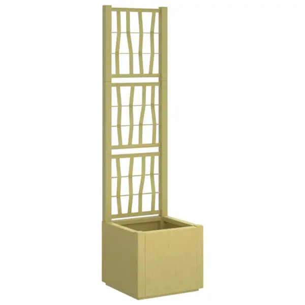 Trellisega lillekast, roheline PP-plast, 36 x 36 x 140 cm, 38 L - 2