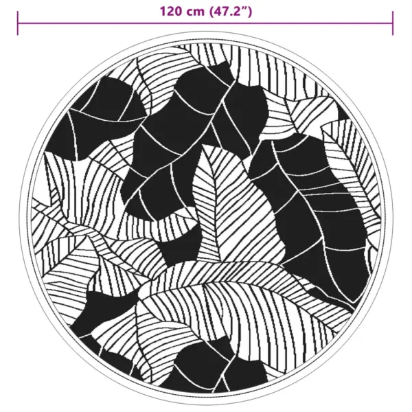 Ümmargune välisvaip ARAKIL, roheline jacquard-mustriga, Ø 120 cm, polüpropüleen – 6