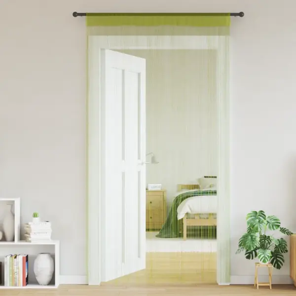 Rohelised nöörkardinad uksele ja aknale, 2 tk, 100 x 250 cm, polüesterkangas – 2