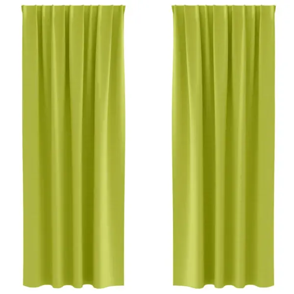 Rohelised pimendavad kardinad rõngaste ja konksudega, 2 tk, polüester, 245 x 140 cm – 2