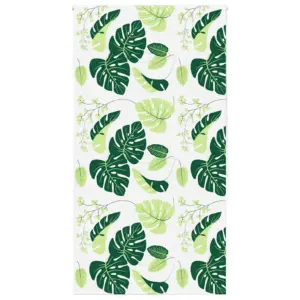 Veekindel duširuloo roheliste lehtede mustriga, PEVA, 130 x 240 cm