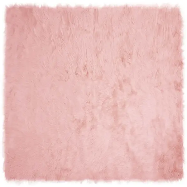 Kunstlambanaha vaip Tafalla, roosa, kõrge karvaga, 120 x 120 cm – 2