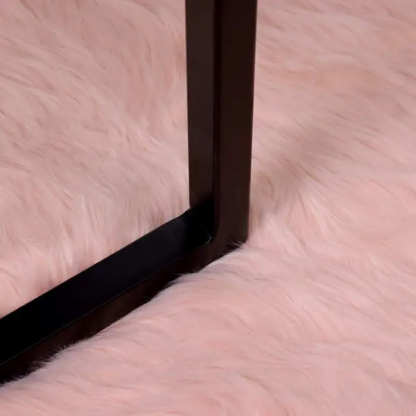 Ümmargune kunstlambanahast vaip Tafalla, roosa, Ø 160 cm – 5