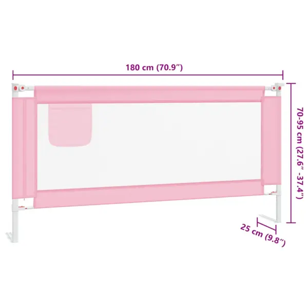 Reguleeritav voodipiire lastele, roosa, 180 x 25 cm – 9