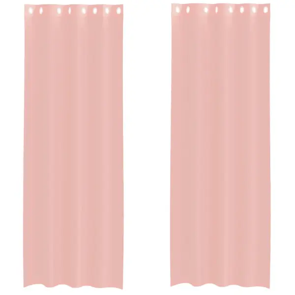 Poolläbipaistvad voalekardinad rõngastega, 2 tk, roosa, 140 x 300 cm – 2