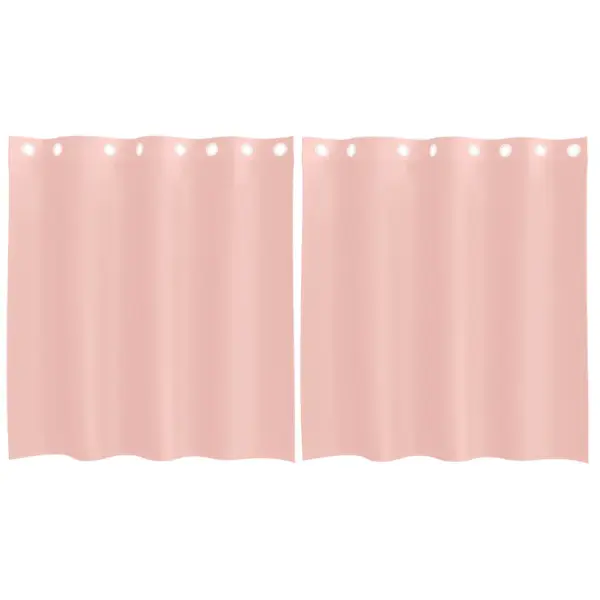 Poolläbipaistvad voile-kardinad rõngastega, 2 tk, roosa, 140 x 140 cm – 2