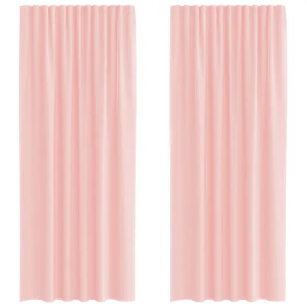 Poolläbipaistvad voile-kardinad vardataskuga, 2 tk, roosa, 140 x 245 cm – 2
