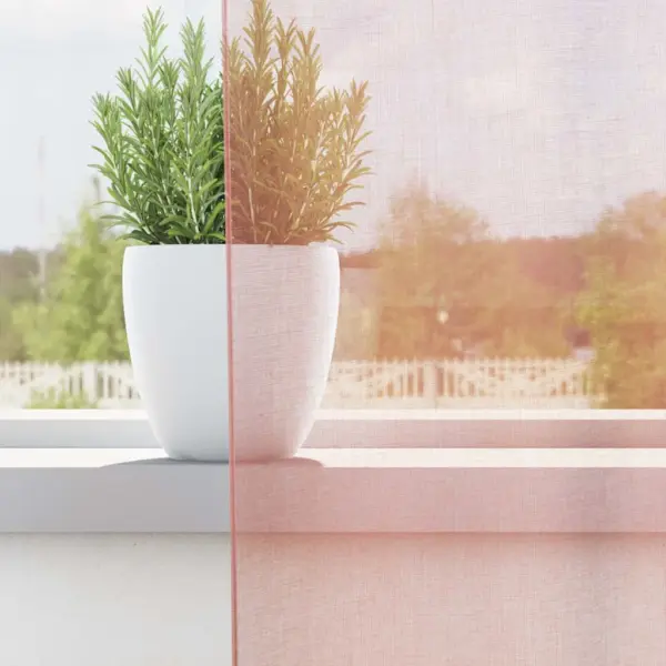 Poolläbipaistvad voile-kardinad vardataskuga, 2 tk, roosa, 140 x 245 cm – 3