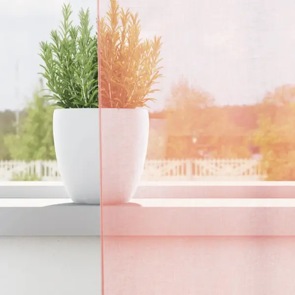 Poolläbipaistvad voile-kardinad vardataskuga, roosa, 2 tk, 140 x 260 cm – 3