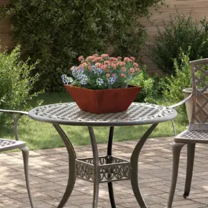 Roostetooni metallist istutusnõu aeda ja terrassile, 35 x 35 x 15 cm