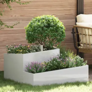 Aia istutuskast roostevabast terasest, hõbedane, 80 x 80 x 50 cm