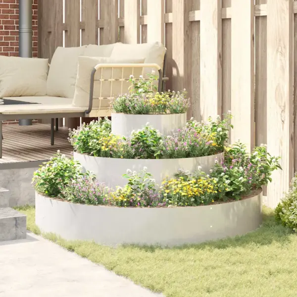 Hõbedane aia istutuspeenar roostevabast terasest, 120 x 120 x 20 cm – 4