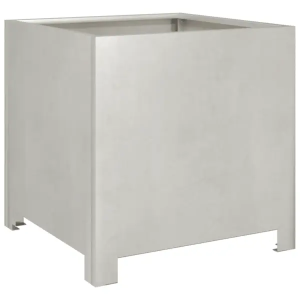 Aia taimekast põhjaga, roostevaba teras, hõbedane, 40 x 40 x 40 cm – 6