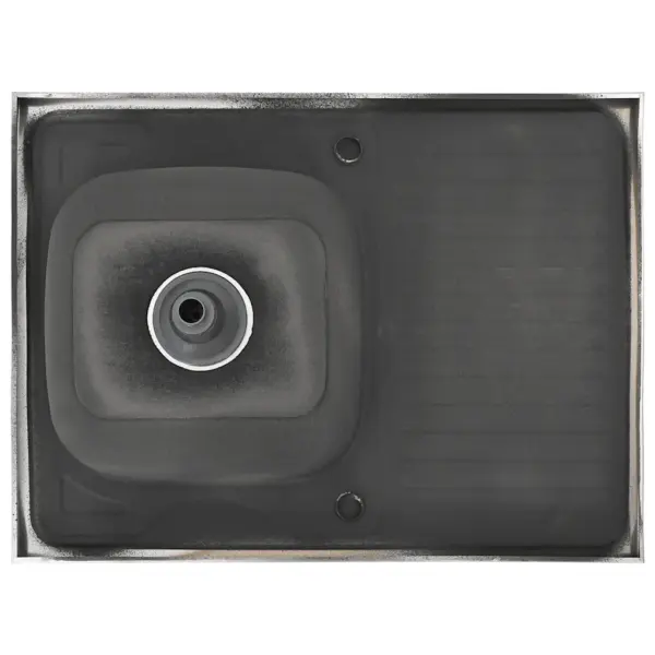 Hõbedane roostevabast terasest köögivalamu nõudekuivatuspinnaga, äravoolukomplektiga, 800 x 600 x 155 mm – 9