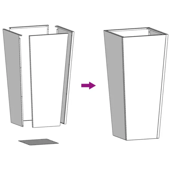 Kõrge roostevabast terasest taimekast põhjaga, hõbedane, 35 x 35 x 75 cm – 8