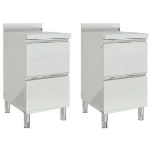 Kommertsköögikapid 2 sahtliga, roostevaba teras, 2 tk, 50 x 60 x 95–96 cm