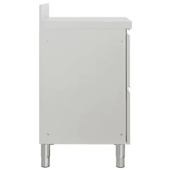 Roostevabast terasest kommertsköögi kapp kahe sahtliga, 10 cm pritsmekaitsmega, 50 x 60 x (95–96) cm – 4