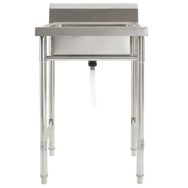 Ühe kraanikausiga roostevabast terasest köögivalamu pritsmekaitsega, 60 x 60 x 98 cm – 2