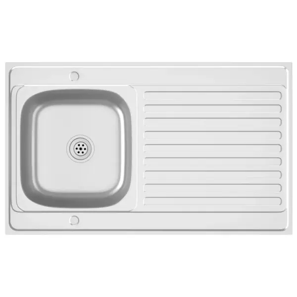 Roostevabast terasest köögivalamu äravoolualusega ja äravoolukomplektiga, 1000 x 600 mm, hõbedane – 2