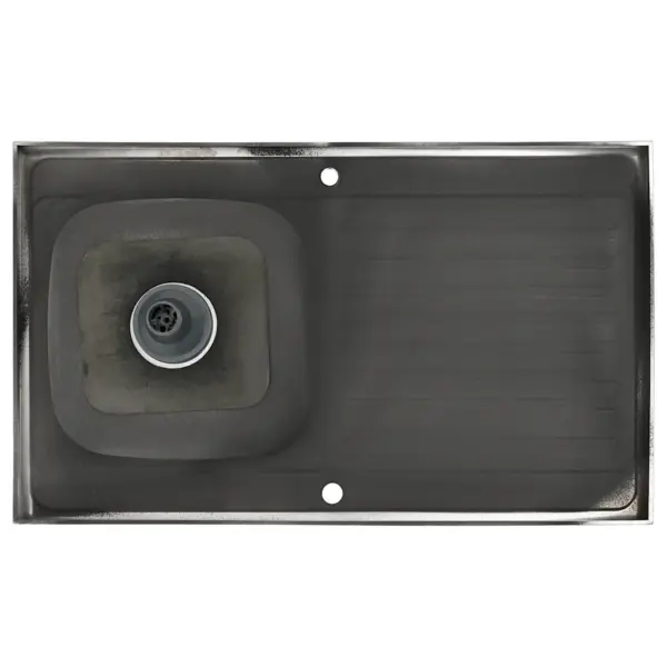 Roostevabast terasest köögivalamu äravoolualusega ja äravoolukomplektiga, 1000 x 600 mm, hõbedane – 9