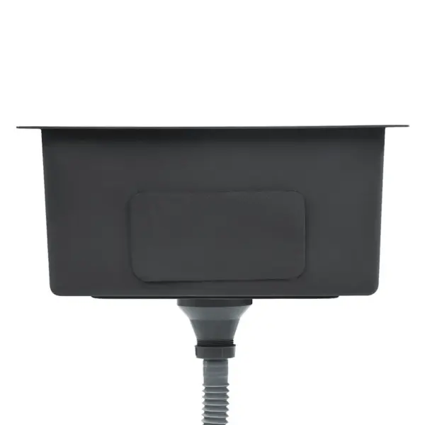 Käsitsi valmistatud ruudukujuline köögivalamu, harjatud roostevabast terasest, hõbedane, 44 x 44 x 20 cm – 5