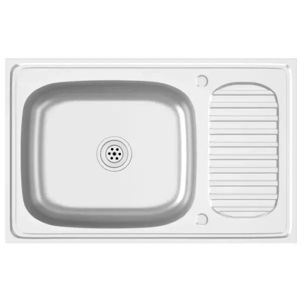 Roostevabast terasest köögivalamu äravoolukomplektiga, 800 x 500 mm, hõbedane – 2