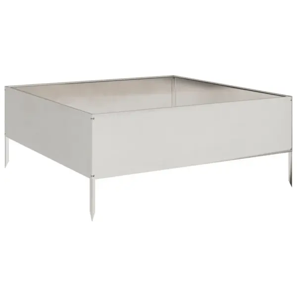 Kõrgendatud aiataimelava roostevabast terasest, 100 x 100 x 25 cm, hõbedane – 2