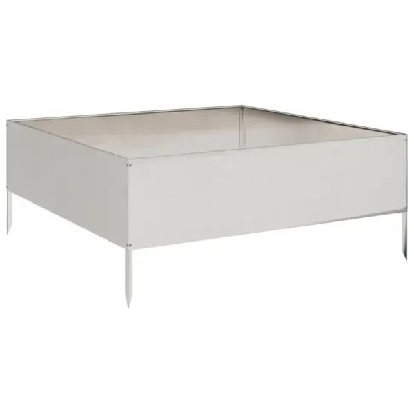 Kõrgendatud aiataimelava roostevabast terasest, 100 x 100 x 25 cm, hõbedane – 6