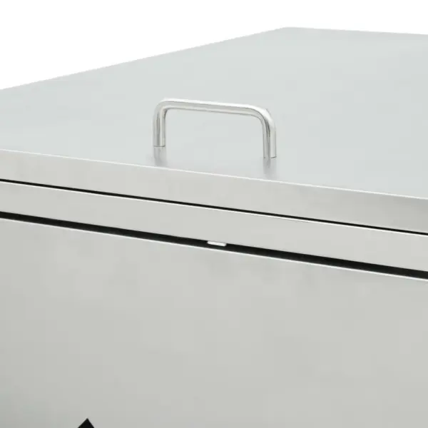 Kolme 240 l ratastega prügikasti kuur, roostevaba teras, hõbedane, 207 x 77,5 x 115 cm – 5