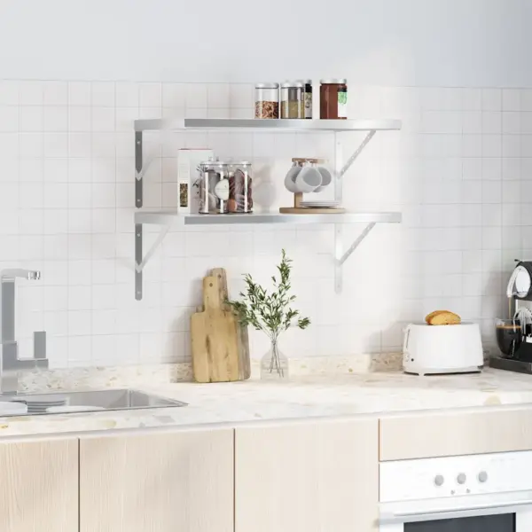 Roostevabast terasest seinariiulid, 2 tk, hõbedane, 75 x 40 cm – 3