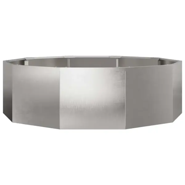Ümar roostevabast terasest taimekast, hõbedane, 120 x 120 x 35 cm – 5