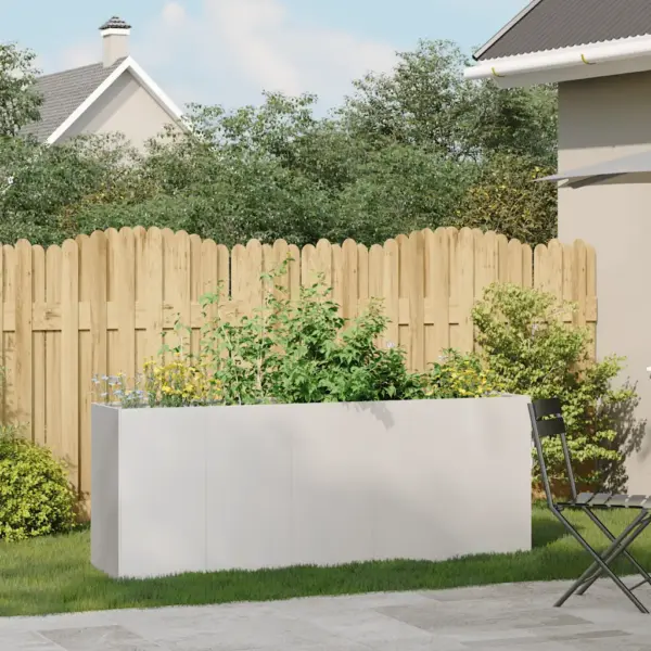 Roostevabast terasest taimekast avatud põhjaga, hõbedane, 200 x 40 x 80 cm – 3