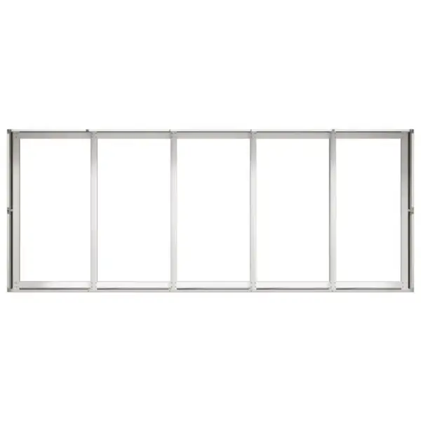 Roostevabast terasest taimekast avatud põhjaga, hõbedane, 200 x 80 x 40 cm – 5