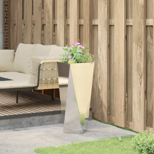 Kõrge roostevabast terasest taimekast, hõbedane, 30 x 30 x 75 cm – 4