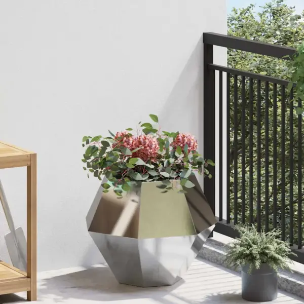 Roostevabast terasest taimekast, hõbedane, 50 x 50 x 40 cm – 4