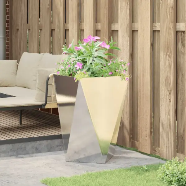 Hõbedane roostevabast terasest taimekast, 50 x 50 x 75 cm – 4