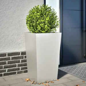 Kõrge roostevabast terasest taimekast põhjaga, 45 x 45 x 75 cm, hõbedane