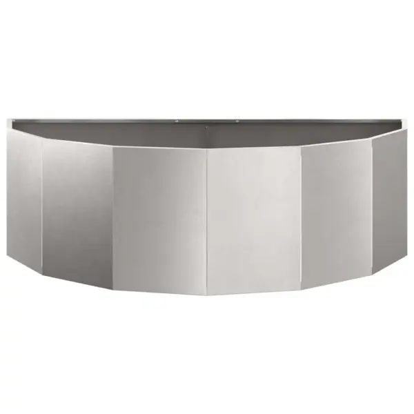 Poolringikujuline roostevabast terasest taimekast, hõbedane, 120 x 60 x 35 cm – 5